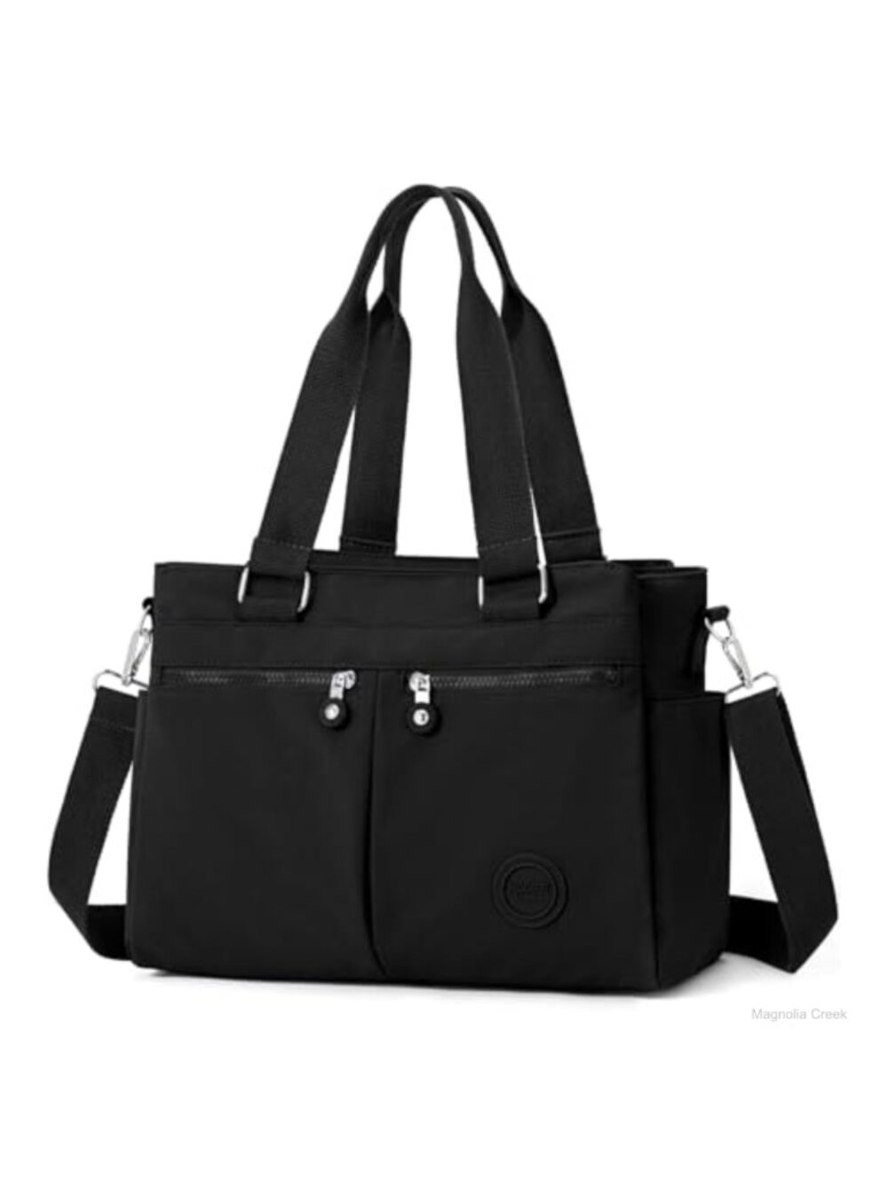 Water-Resistant Rip-Stop Nylon Tote Crossbody Bag Multi Pocket 14" Laptop